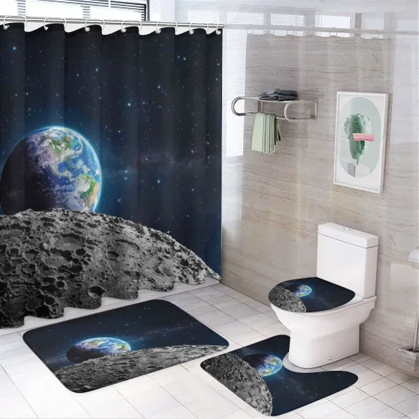 Moon Surface Luna Design on a shower curtain