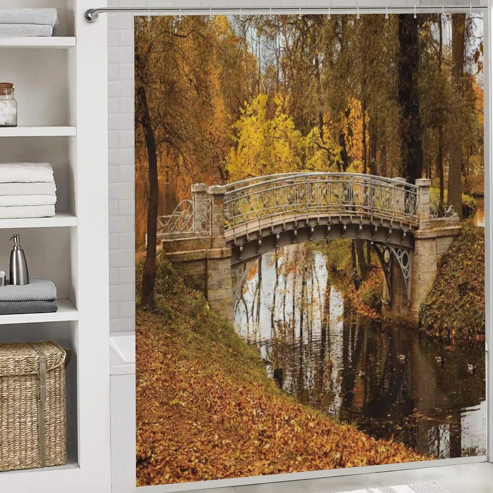 Old Bridge in Fall Forest — Detail 4