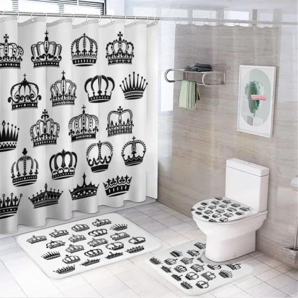Royal Medieval Crowns Vintage on a shower curtain