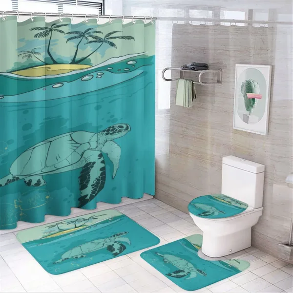 Sea Turtle Exotic Island on a shower curtain