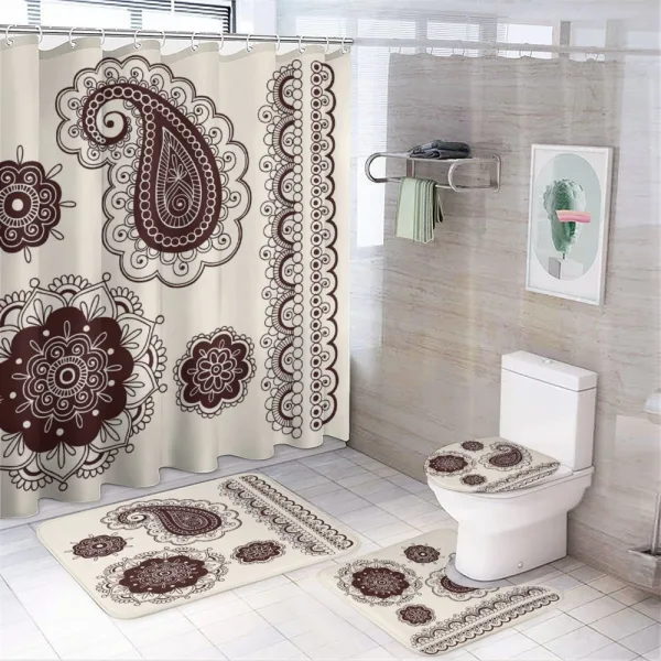 Tattoo Like Doodle Paisley on a shower curtain