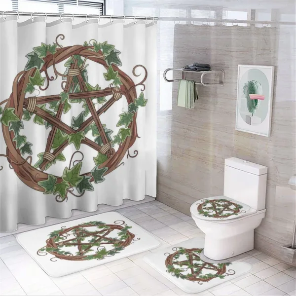 Vine Wreath with Ivy on a shower curtain