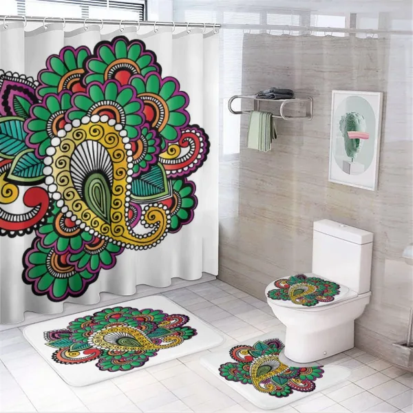 Vivid Colored Pattern Art on a shower curtain
