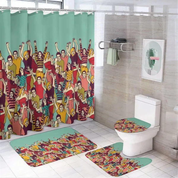 Youthful Polka Dotted Tshirts on a shower curtain