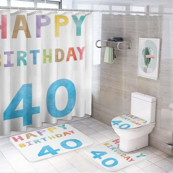 Age 40 Watercolors on a shower curtain