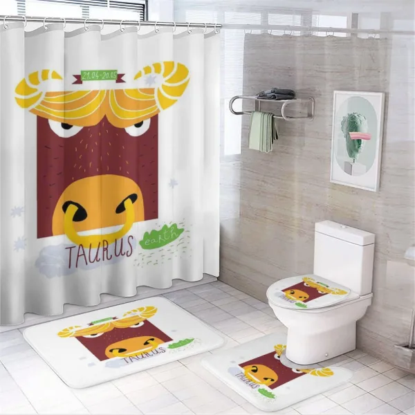 Angry Bull Face on a shower curtain