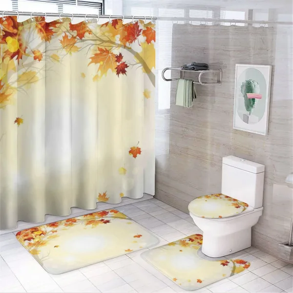 Autumn Leaves and Tree on a shower curtain