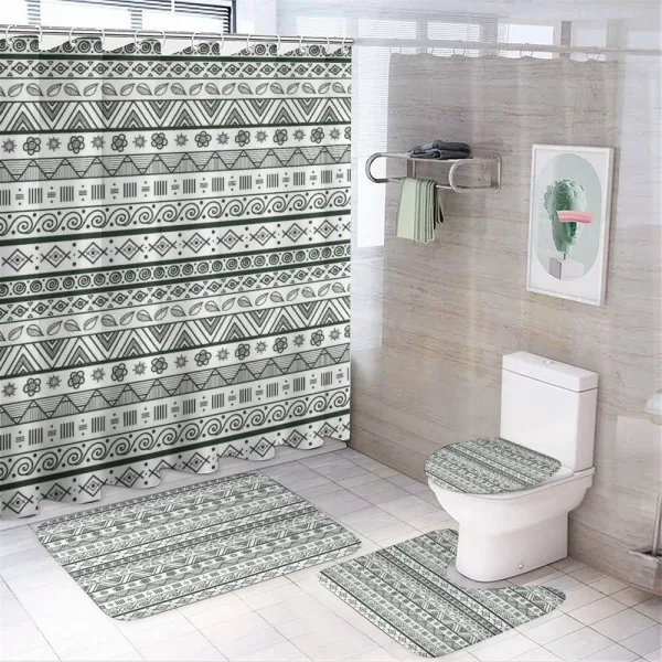 Aztec Patterns on a shower curtain