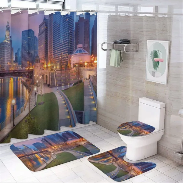 Cityscape Urban on a shower curtain
