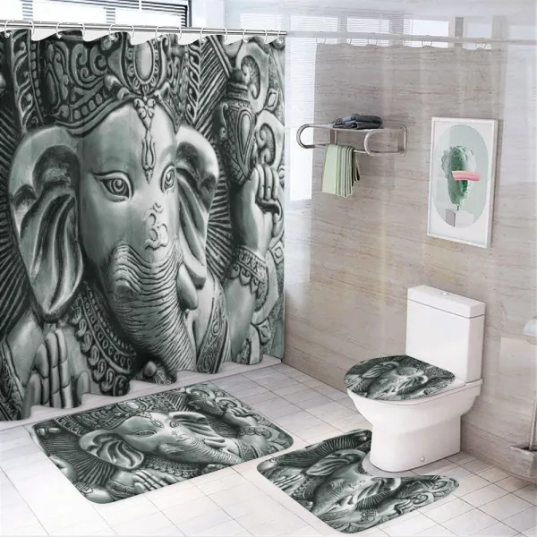 Elephant Boho Eastern on a shower curtain