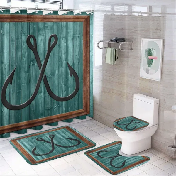 Fishing Lures Anchor on a shower curtain