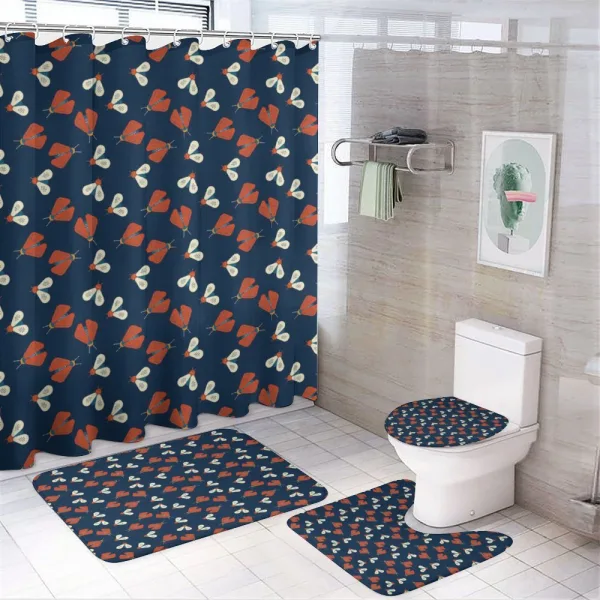 Flying Spring Insect Theme on a shower curtain