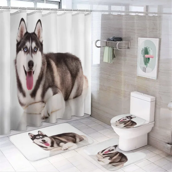 Funny Siberian on a shower curtain