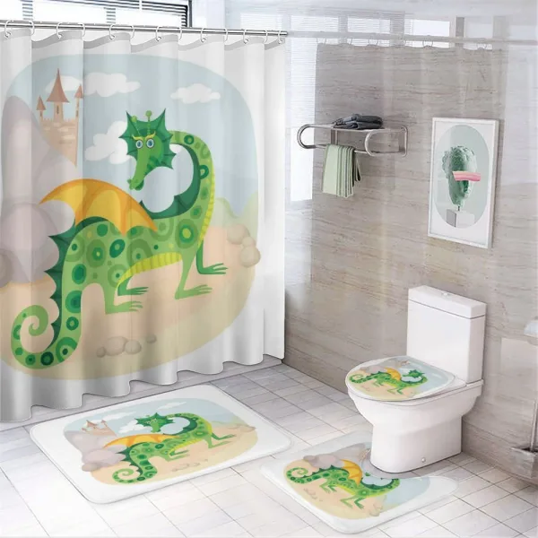 Goofy Dragon on a shower curtain