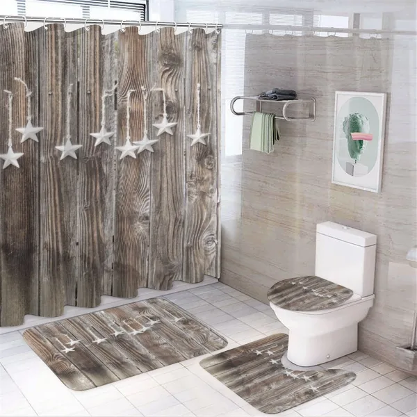 Grey Stars on a shower curtain