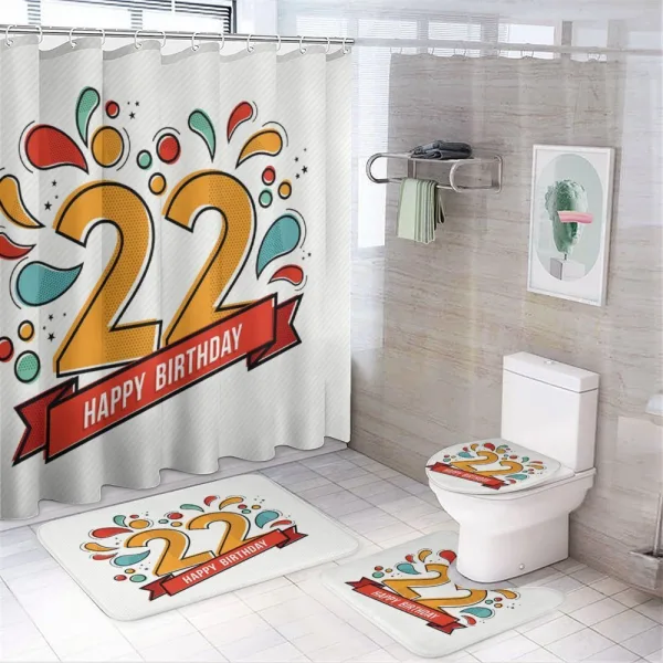 Invitation Colorful on a shower curtain