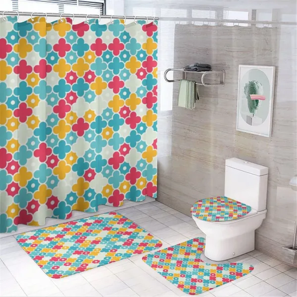 Kid Theme Colorful Petal on a shower curtain