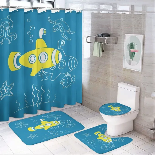 Kids Cartoon Underwater on a shower curtain