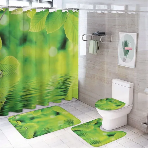 Leaves and River Peace on a shower curtain