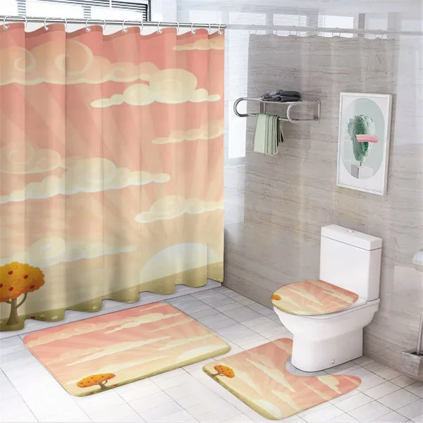 Lonely Tree Rural Field on a shower curtain