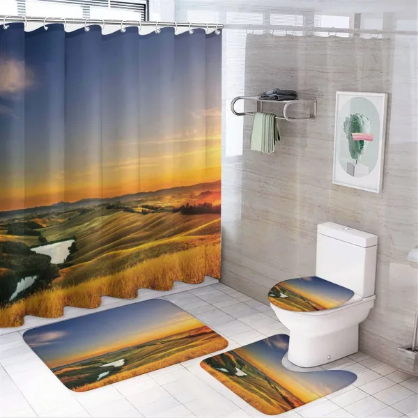 Mediterranean Valley on a shower curtain