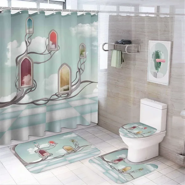Mirrors over Tree on a shower curtain