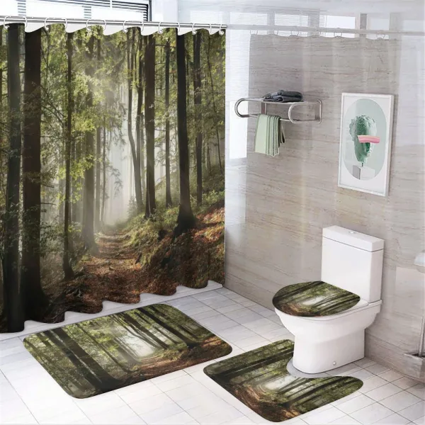 Mist Wilderness Mountain on a shower curtain