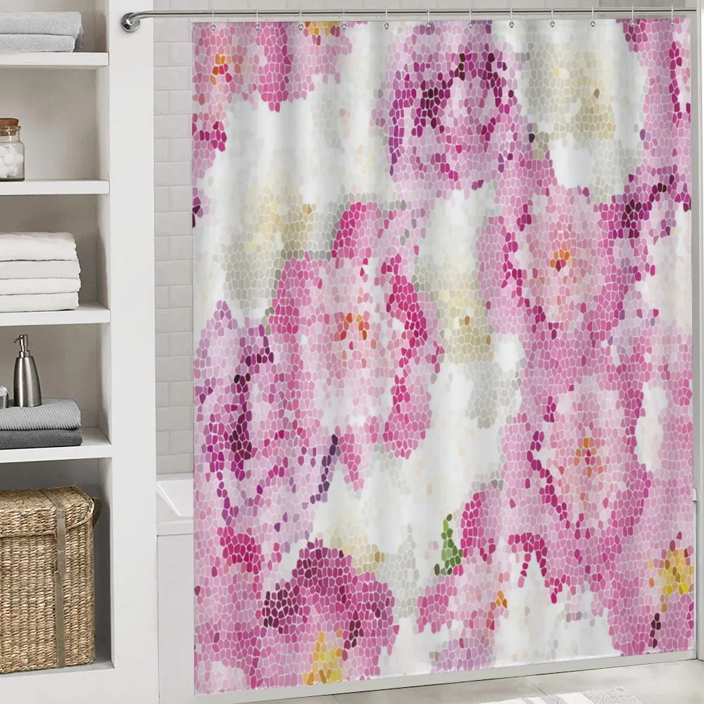 Mosaic Peony Flowers Art — Detail 4