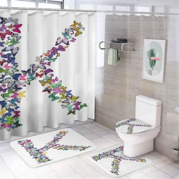 Nature Typography on a shower curtain