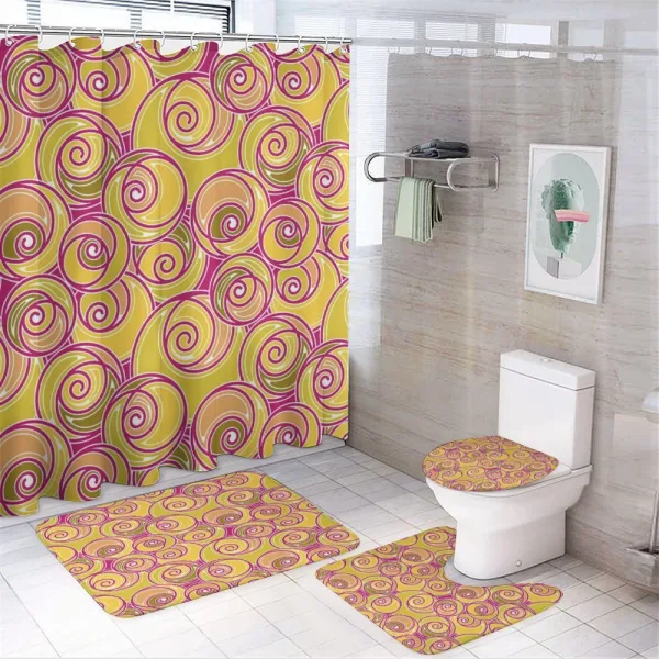 Ornate Retro Swirls on a shower curtain