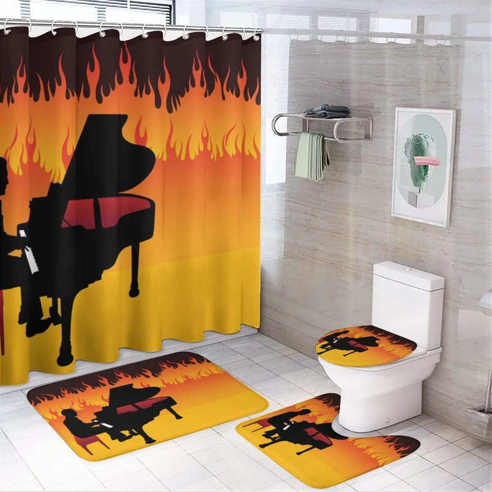 Pianist Man Playing on Flames — Your design