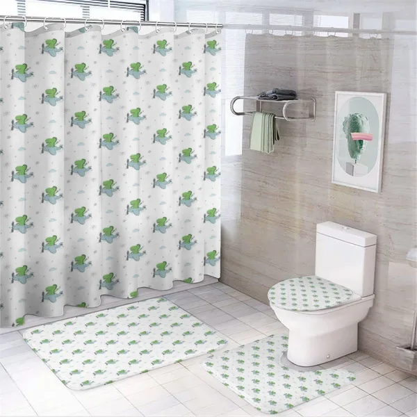 Pilot Dinosaur on a shower curtain