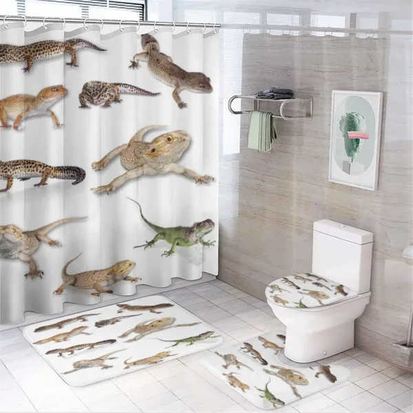 Primitive Reptile on a shower curtain
