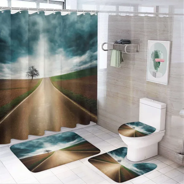 Roads Travel Clouds on a shower curtain