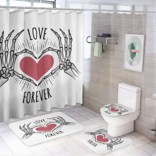 Scary Hands Love Forever on a shower curtain