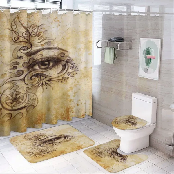 Traditional Hand Drawn Eye on a shower curtain