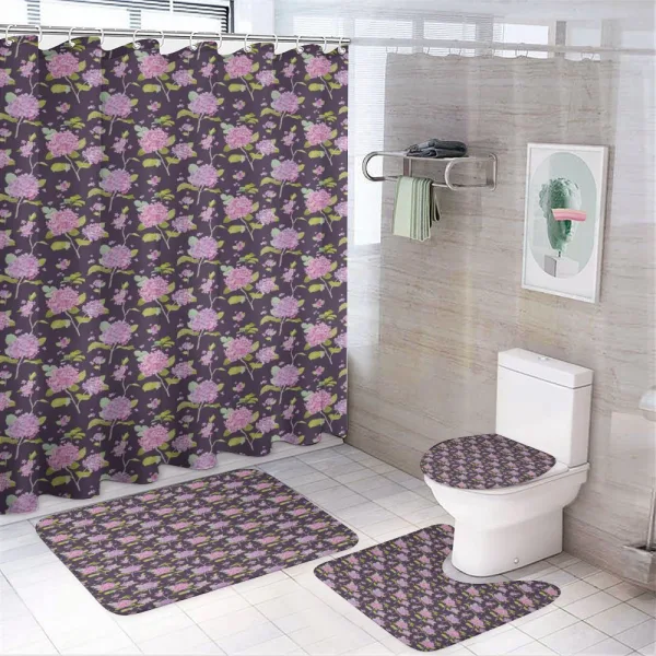 Vintage Hydrangeas Buds on a shower curtain