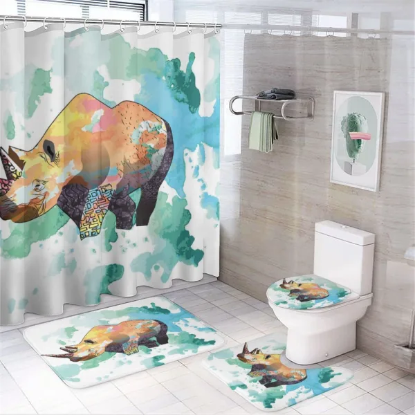 Watercolor Animal Wilderness on a shower curtain
