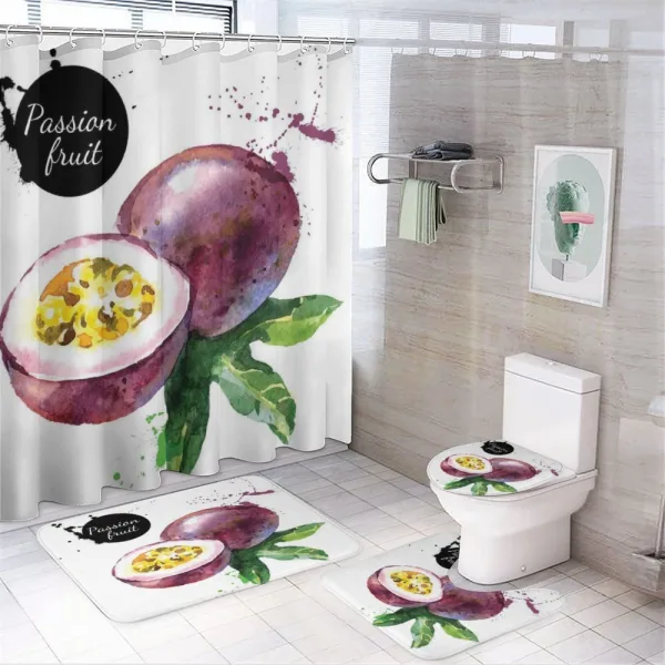 Watercolor Exotic Design on a shower curtain
