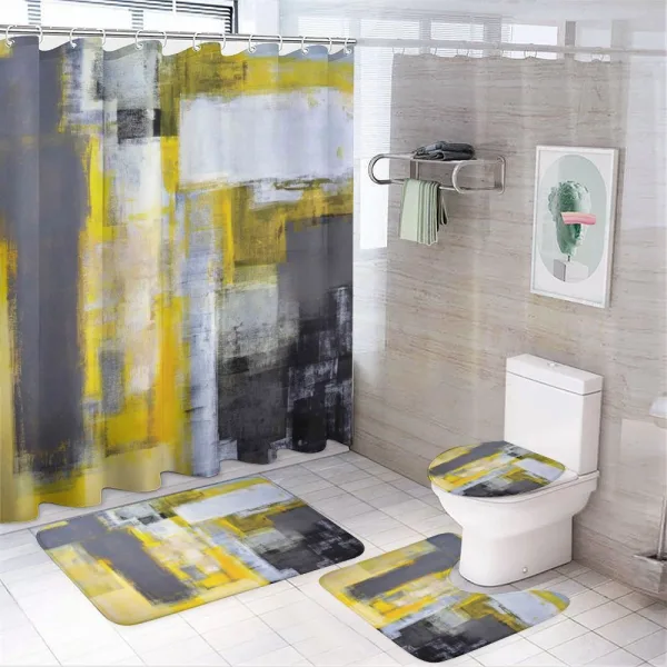 Abstract Painting on a shower curtain