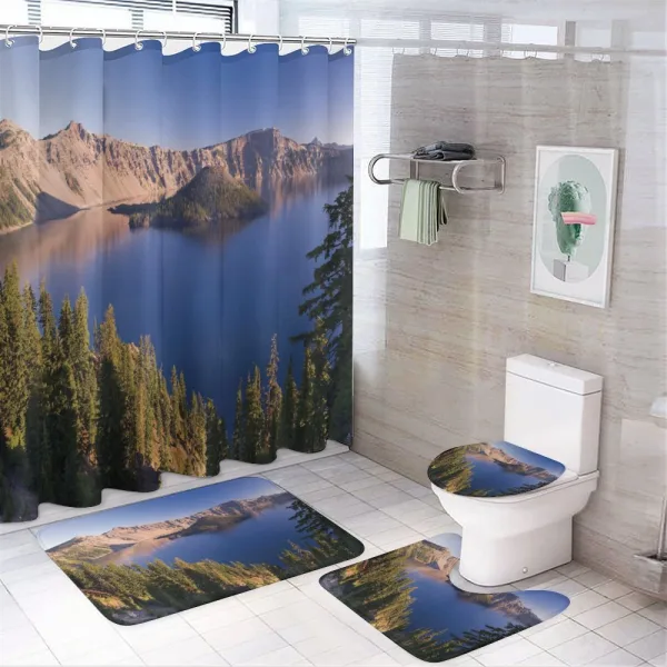 Crater Lake Volcano on a shower curtain