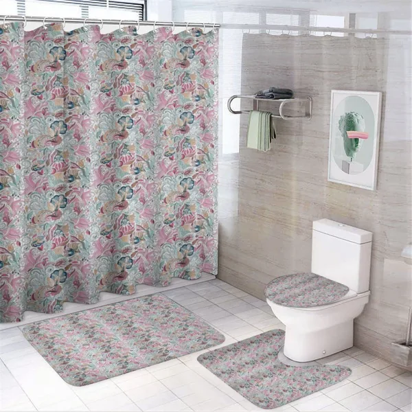 Doodle Ethnic Art Flourish Motif on a shower curtain