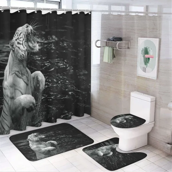 Exotic White Tiger on a shower curtain