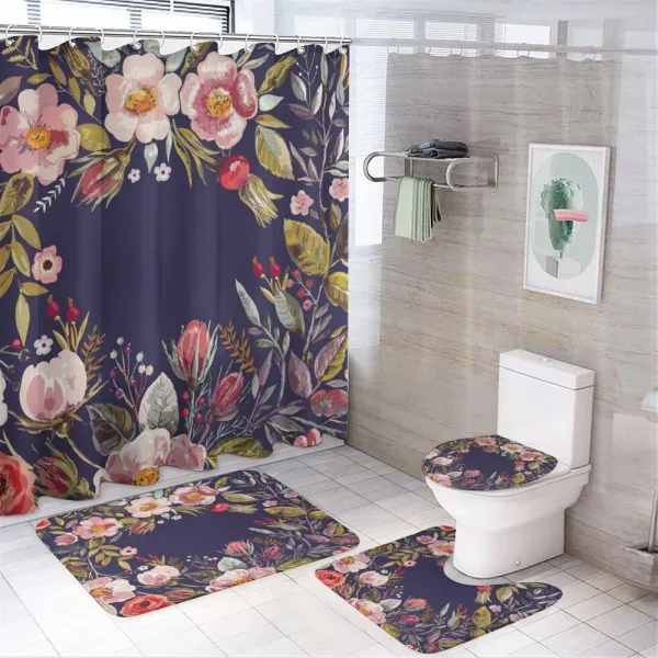 Flower Arrangement on a shower curtain