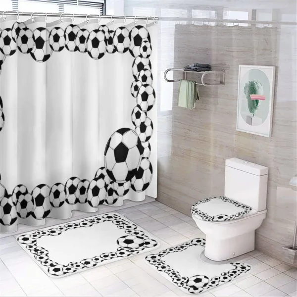 Football Frame Pattern on a shower curtain