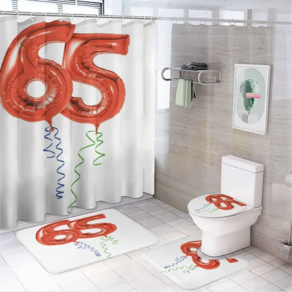 Fun Party Balloons on a shower curtain