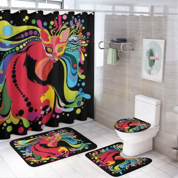 Futuristic Rainbow on a shower curtain