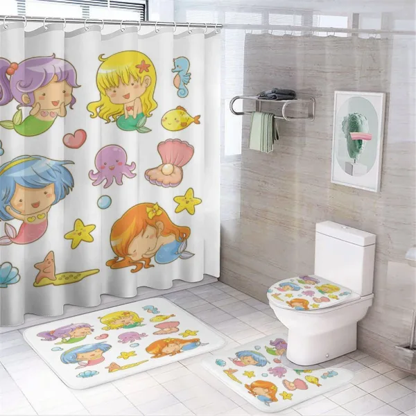 Kid Mermaids Underwater on a shower curtain
