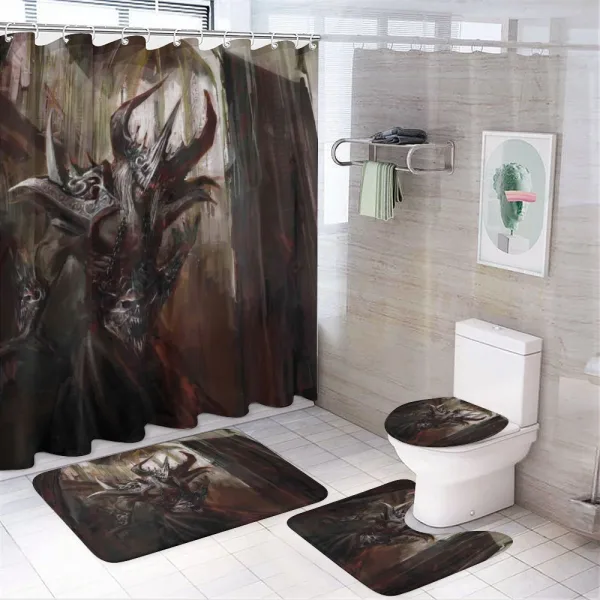 Knight Fantasy Theme on a shower curtain