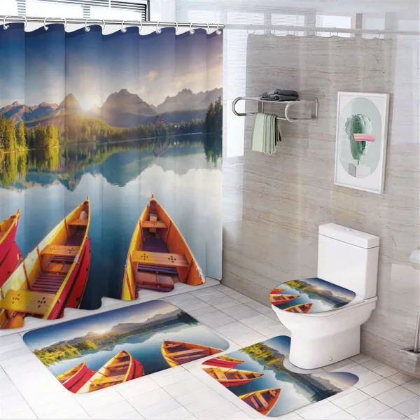 Lake Sailboats on a shower curtain